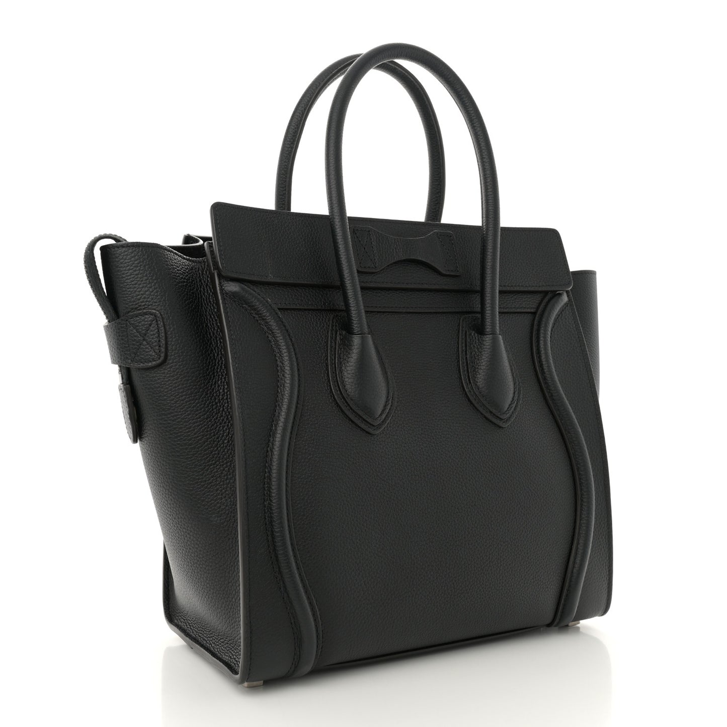 Drummed Calfskin Micro Luggage Black