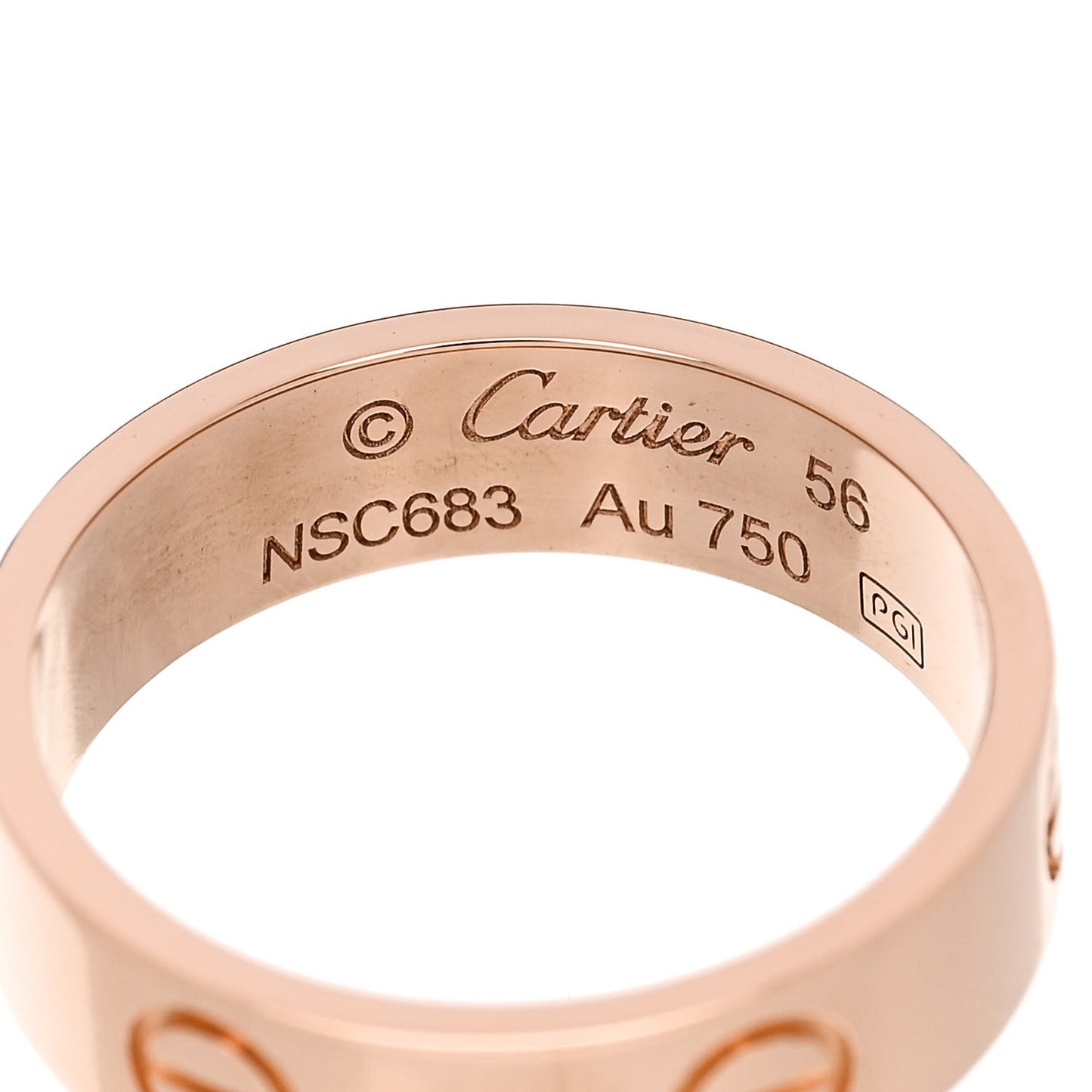 18K Pink Gold 5.5mm LOVE Ring 56 7.75