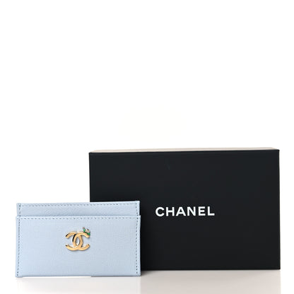Chanel Grained Goatskin CC Snail Card Holder Light Blue Beige 8 of 8