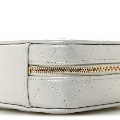 Chanel Metallic Lambskin Quilted Top Handle Vanity Case Silver 11 of 13
