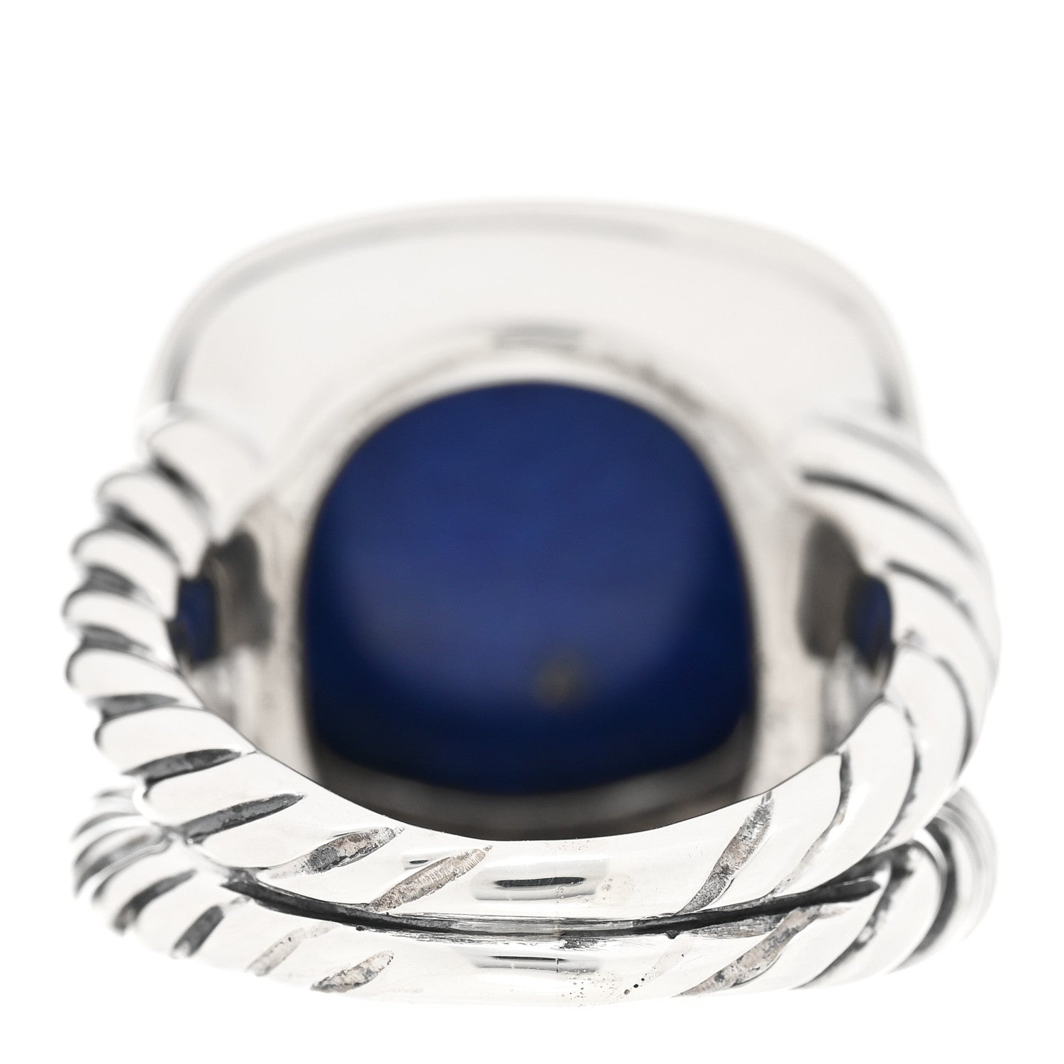 David Yurman Sterling Silver Diamond Lapis Lazuli 14mm Albion Ring 49 5 3 of 4
