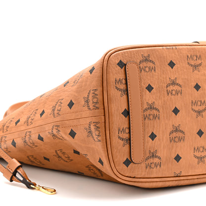 MCM Visetos Medium Liz Shopper Tote Cognac 12 of 15