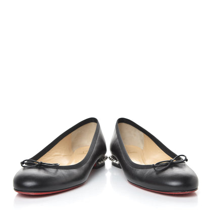Christian Louboutin Shiny Nappa La Massine Flats 38 Black 6 of 15