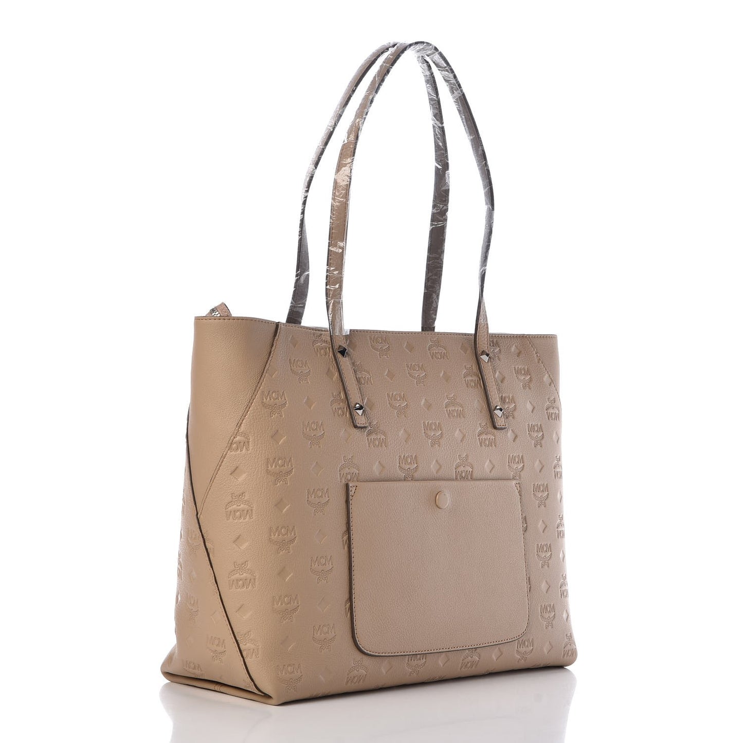 Calfskin Ottomar Monogram Medium Klara Top Zip Tote New Beige