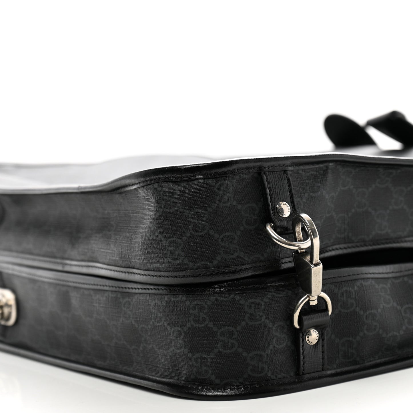 GG Supreme Monogram Azalea Calfskin Retro Interlocking G Garment Bag Black
