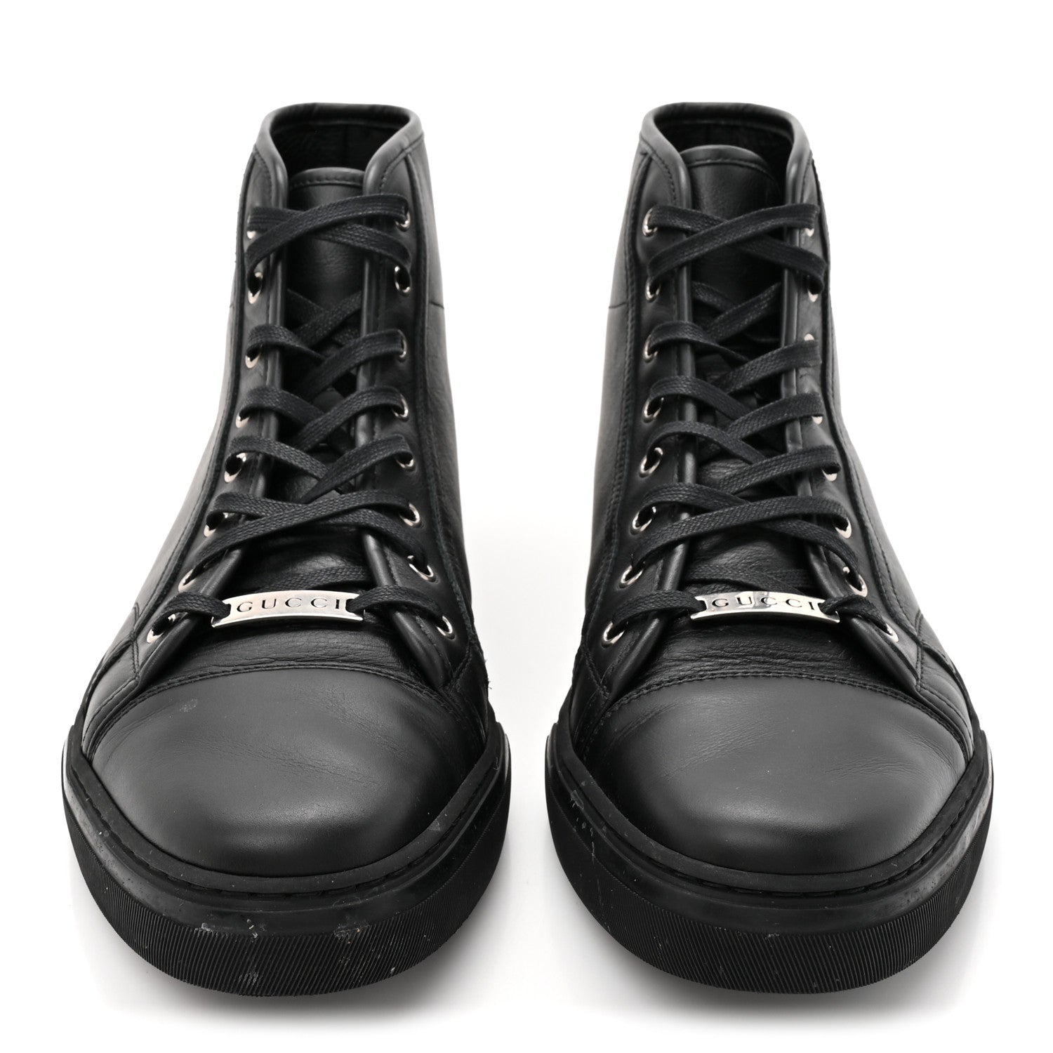 Gucci Miro Soft Calfskin Mens High Top Sneakers 10 Black 3 of 10