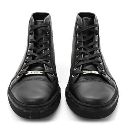 Gucci Miro Soft Calfskin Mens High Top Sneakers 10 Black 3 of 10