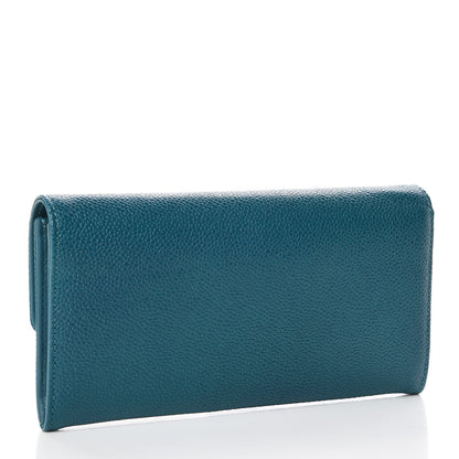 Chanel Caviar Timeless CC Large Gusset Flap Wallet Blue 3 of 10