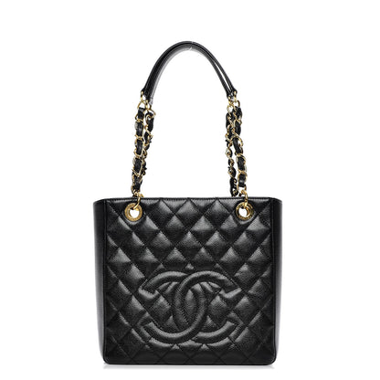Chanel Caviar Quilted Petit Shopping Tote PST Black 1 of 7