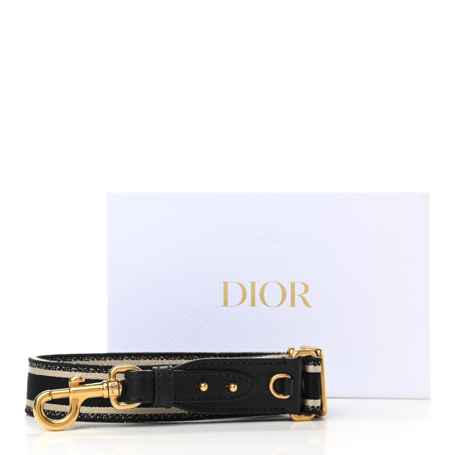 Christian Dior Canvas Embroidered Shoulder Strap Black 5 of 5