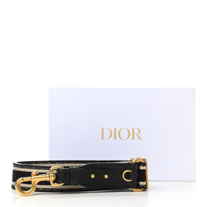 Christian Dior Canvas Embroidered Shoulder Strap Black 5 of 5