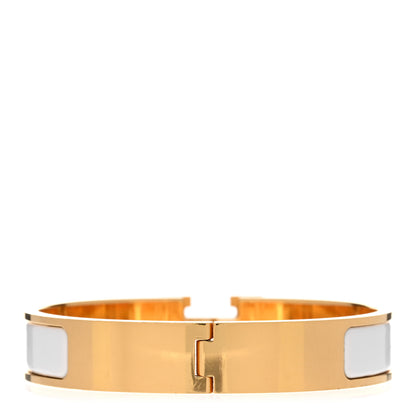 Hermes Enamel Narrow Clic Clac H Bracelet GM White 3 of 4
