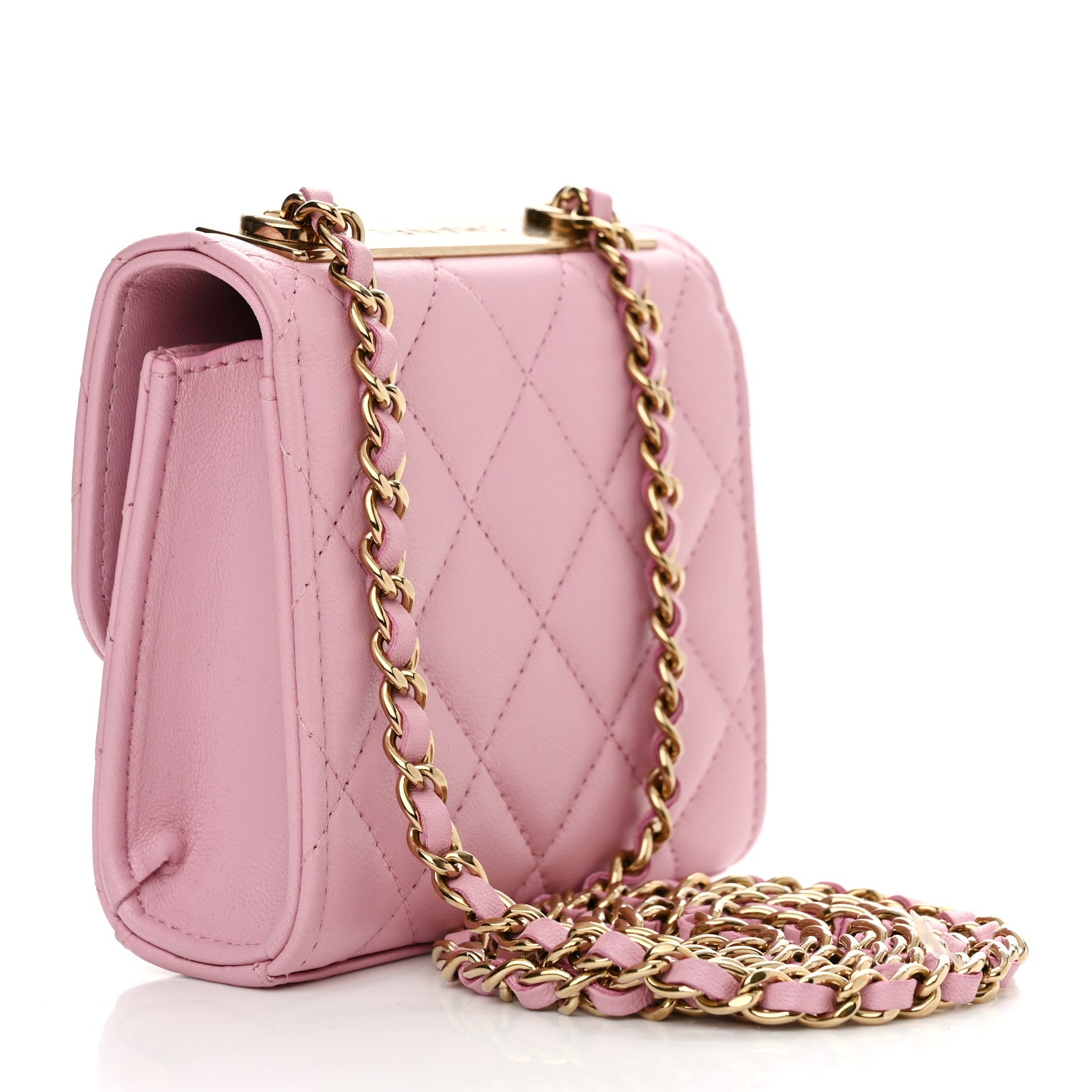 Chanel Lambskin Quilted Mini Trendy CC Clutch With Chain Pink 2 of 10