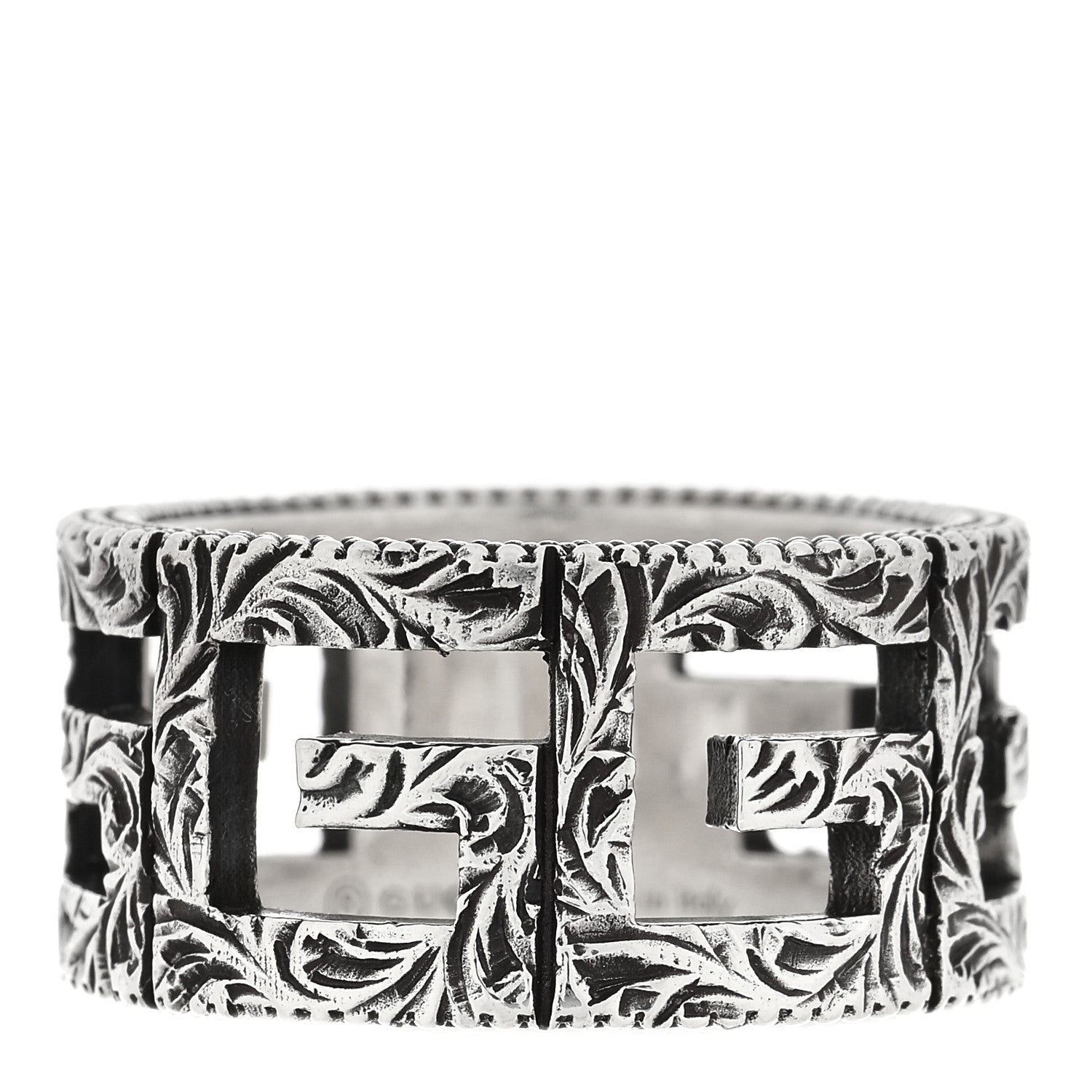 Gucci Sterling Silver Wide Square G Band Ring 56 7.5 1 of 4
