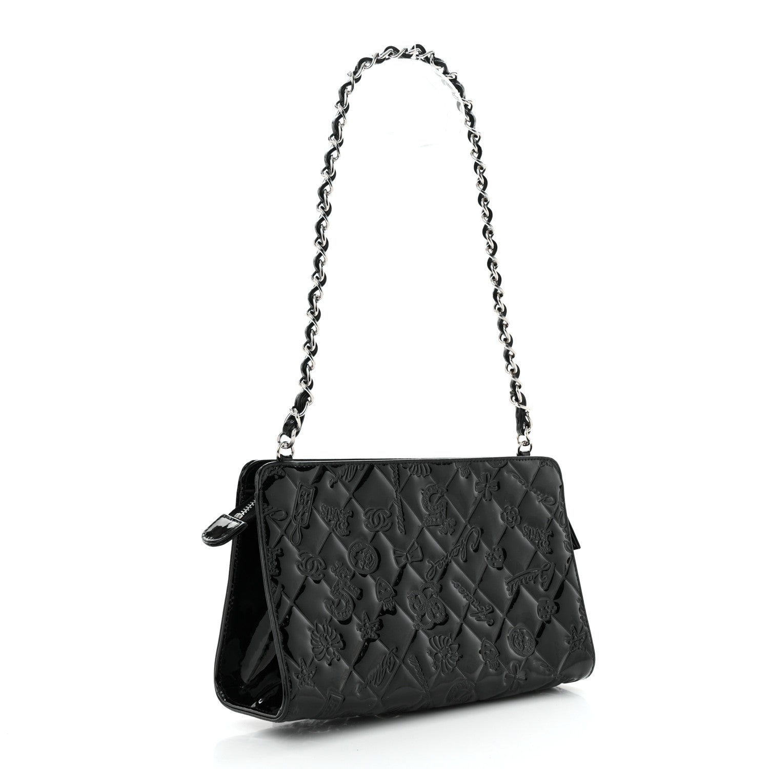 Chanel Patent Calfskin Lucky Symbols Pochette Black 2 of 10