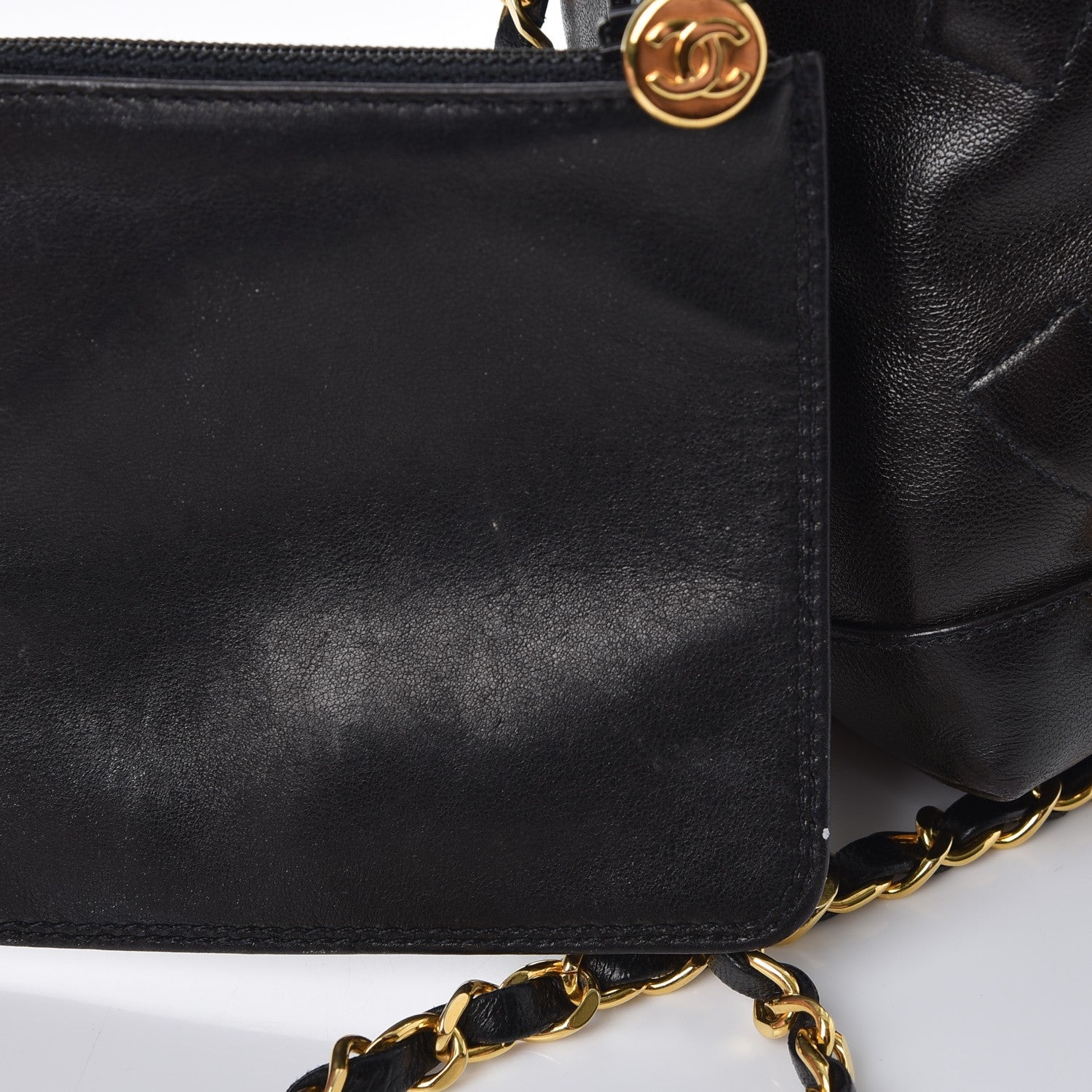 Chanel Lambskin CC Drawstring Bag Black 13 of 13