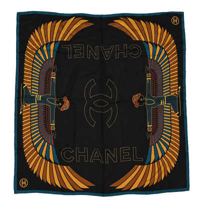 Chanel Silk Egyptian CC Scarf Black 1 of 7