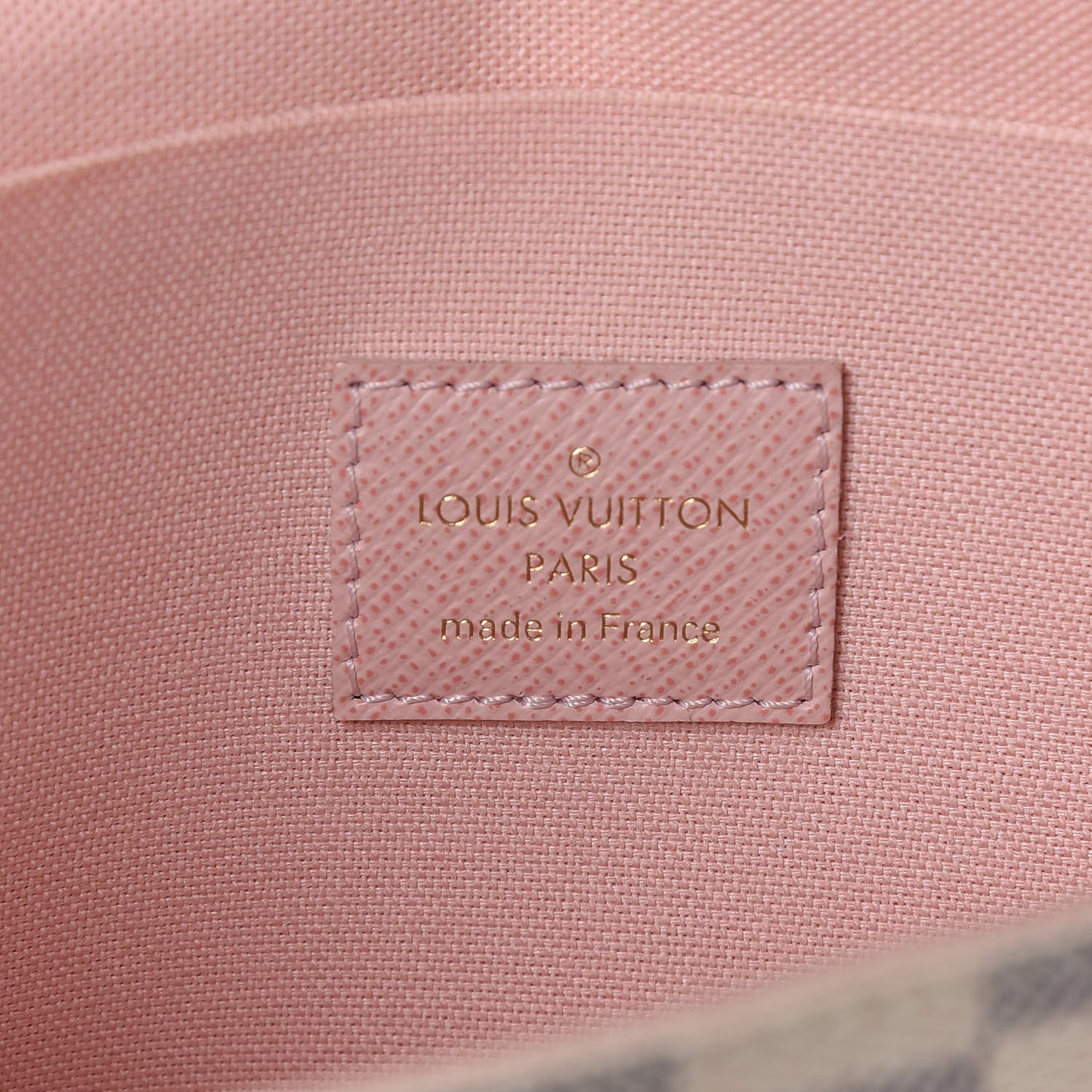 Damier Azur Pochette Felicie Chain Wallet Rose Ballerine