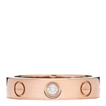 Cartier 18K Pink Gold Diamond 4mm LOVE Wedding Band Ring 46 3.75 1 of 3
