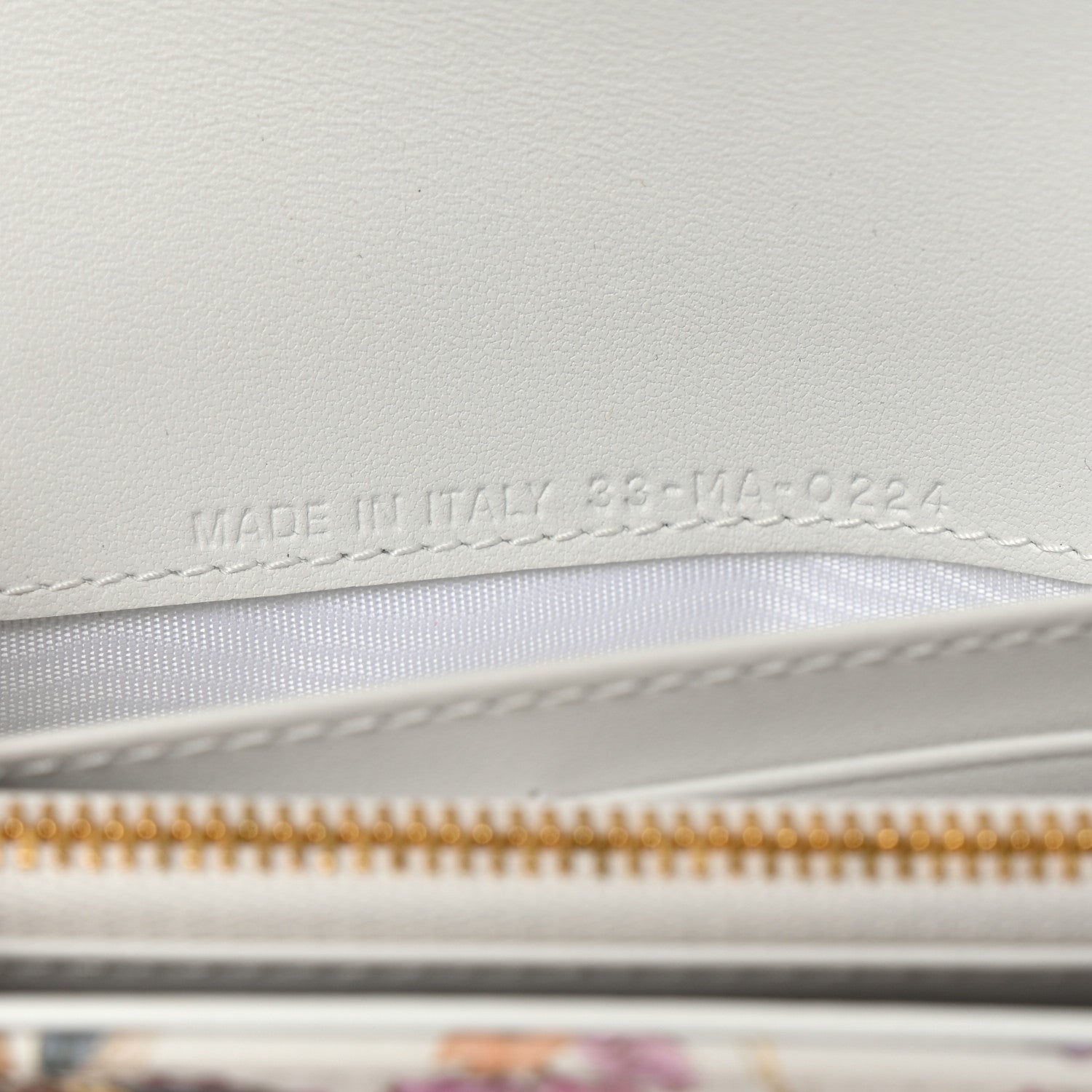 Christian Dior Calfskin Caro Freesia Long Wallet White Multicolor 7 of 8