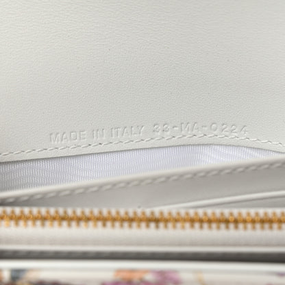 Christian Dior Calfskin Caro Freesia Long Wallet White Multicolor 7 of 8