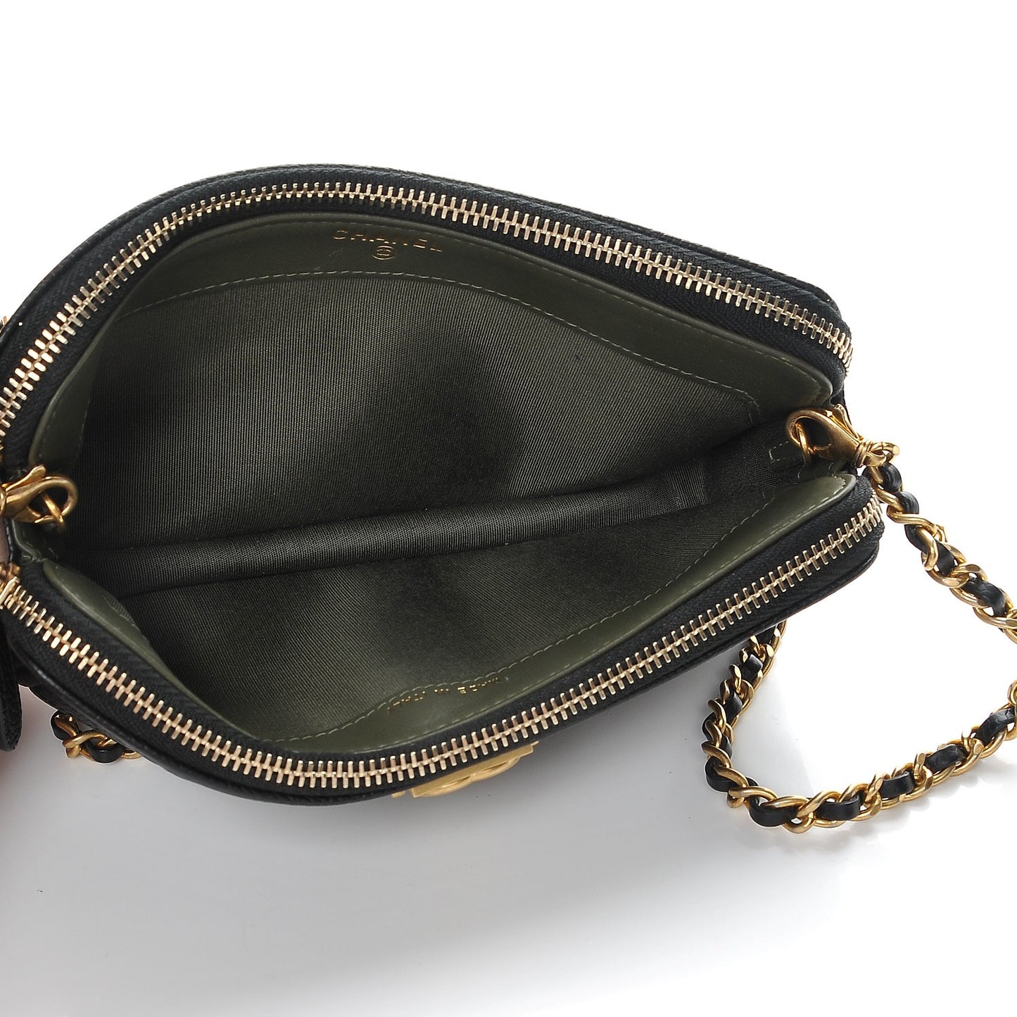 Caviar Quilted Small Boy Clutch With Chain Black