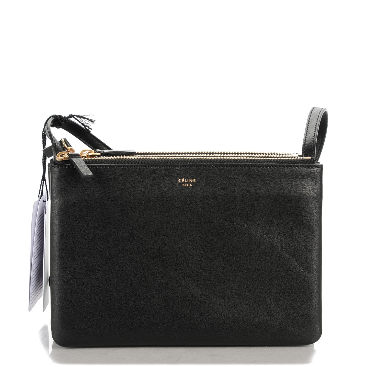 Celine Lambskin Small Trio Crossbody Bag Black 1 of 7