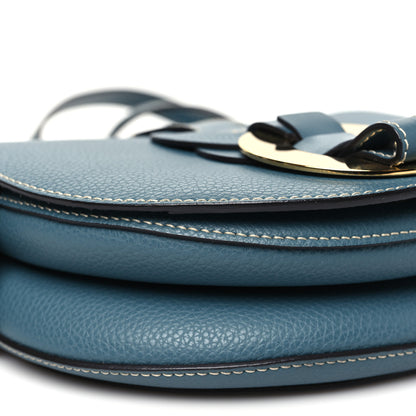 Chloe Grained Calfskin Small Darryl Saddle Crossbody Bag Mirage Blue 8 of 10