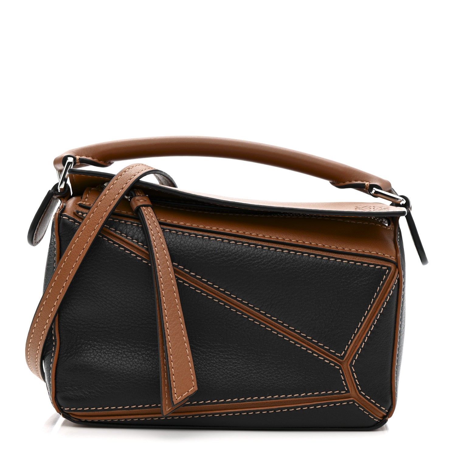 Loewe Calfskin Mini Puzzle Bag Tan Black 1 of 10