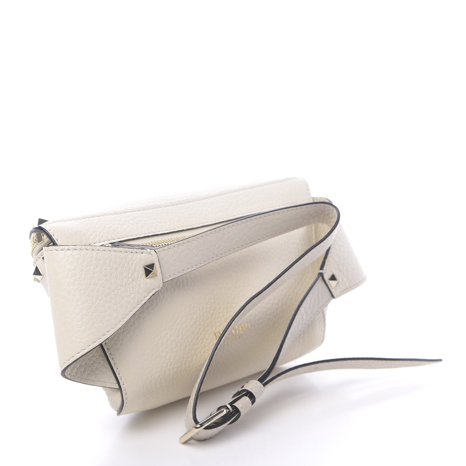 Valentino Garavani Grained Calfskin Rockstud Belt Bag Light Ivory 3 of 10