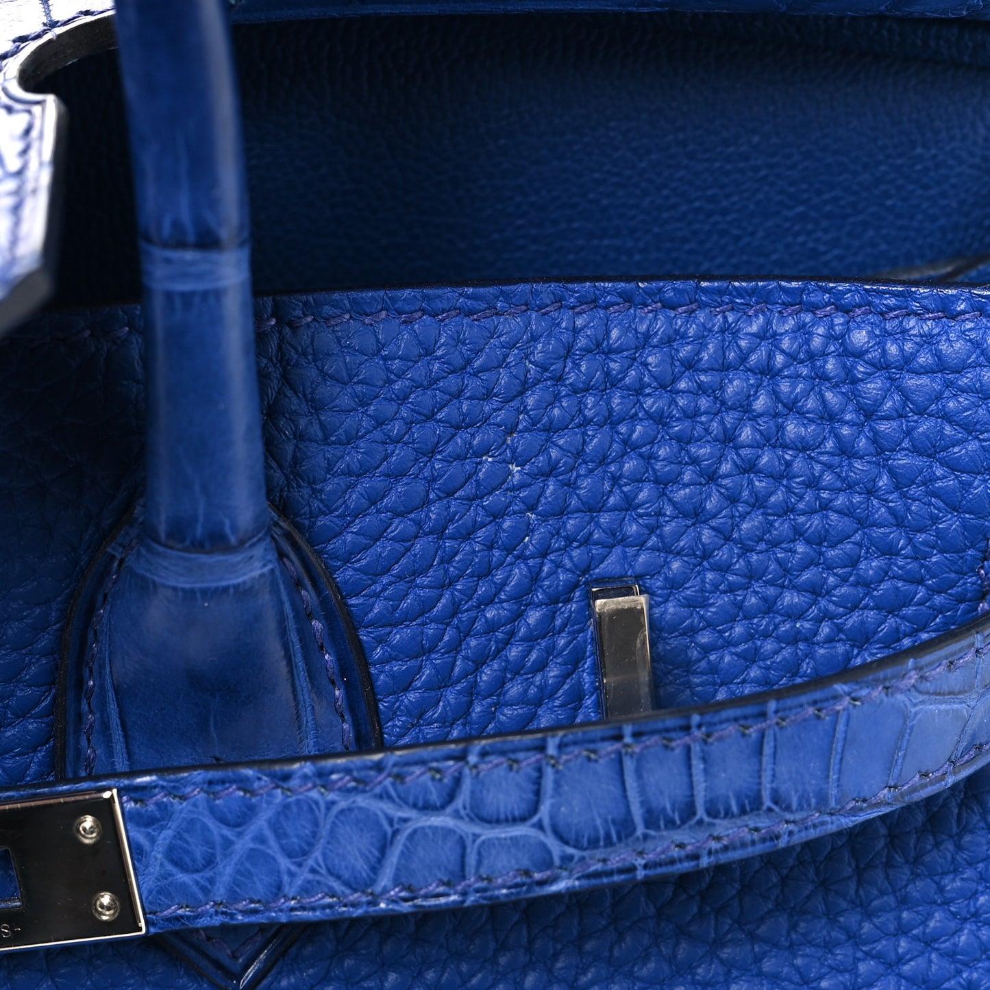 Togo Matte Alligator Birkin Touch 25 Bleu Royal