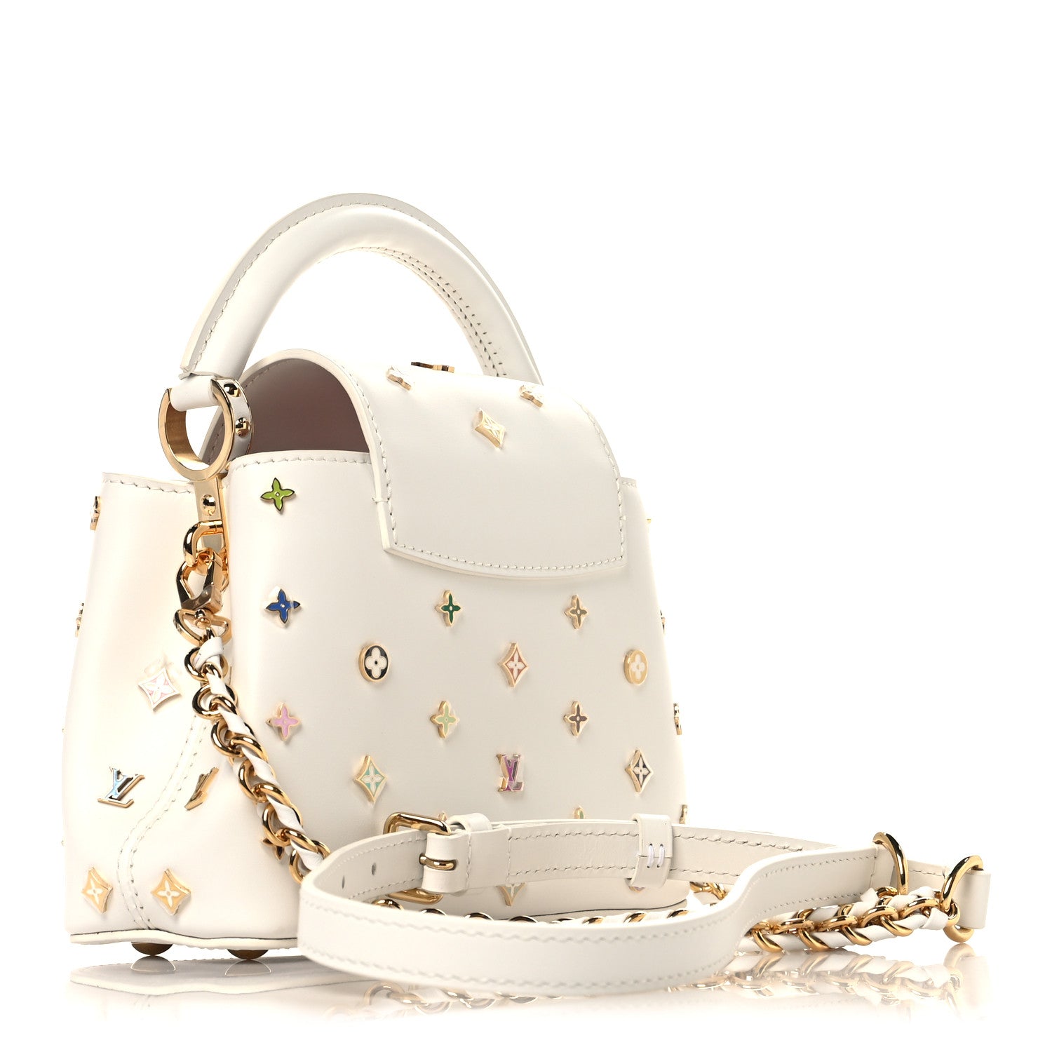 Louis Vuitton バッグ、ホワイト Louis Vuitton LV X TM Cowhide Mini Capucines Multicolor 1895487