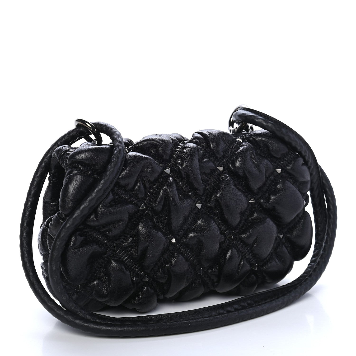 Valentino Garavani Nappa Small Spikeme Shoulder Bag Black 2 of 7