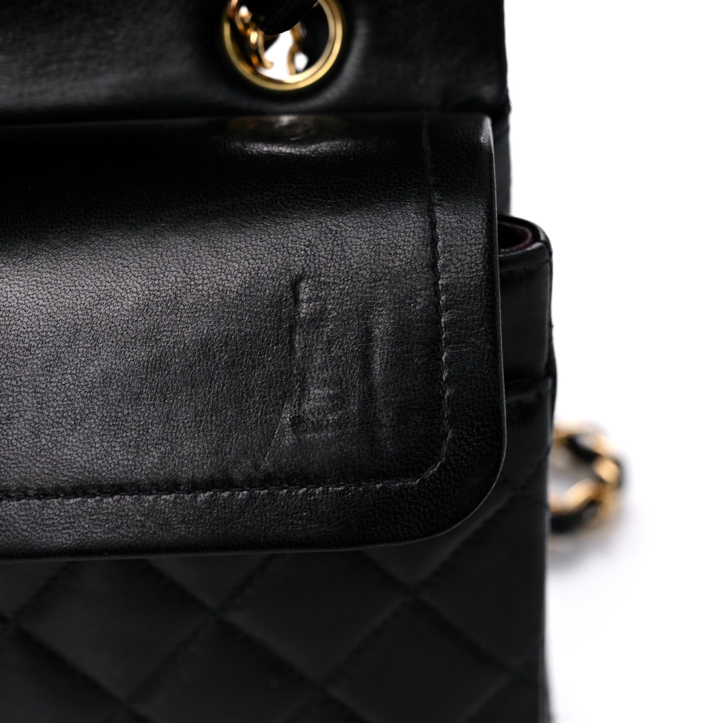 Lambskin Quilted Medium Double Flap Black