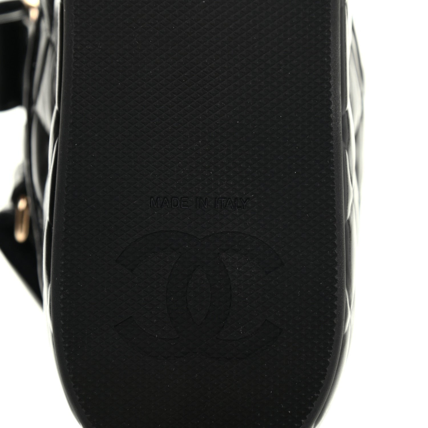 Chanel Shiny Calfskin Logo Platform Sandals 37 Black 6 of 6