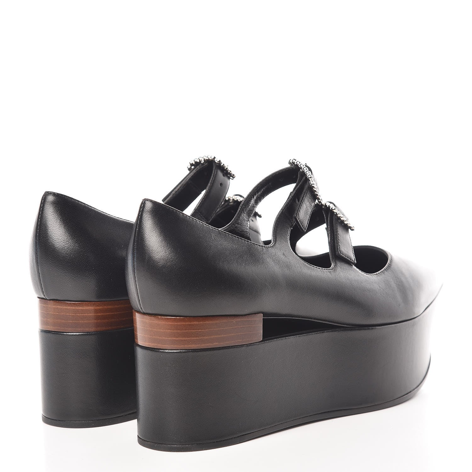 Gucci Nappa Liv Mary Jane Platform Loafers 38 Black 4 of 8