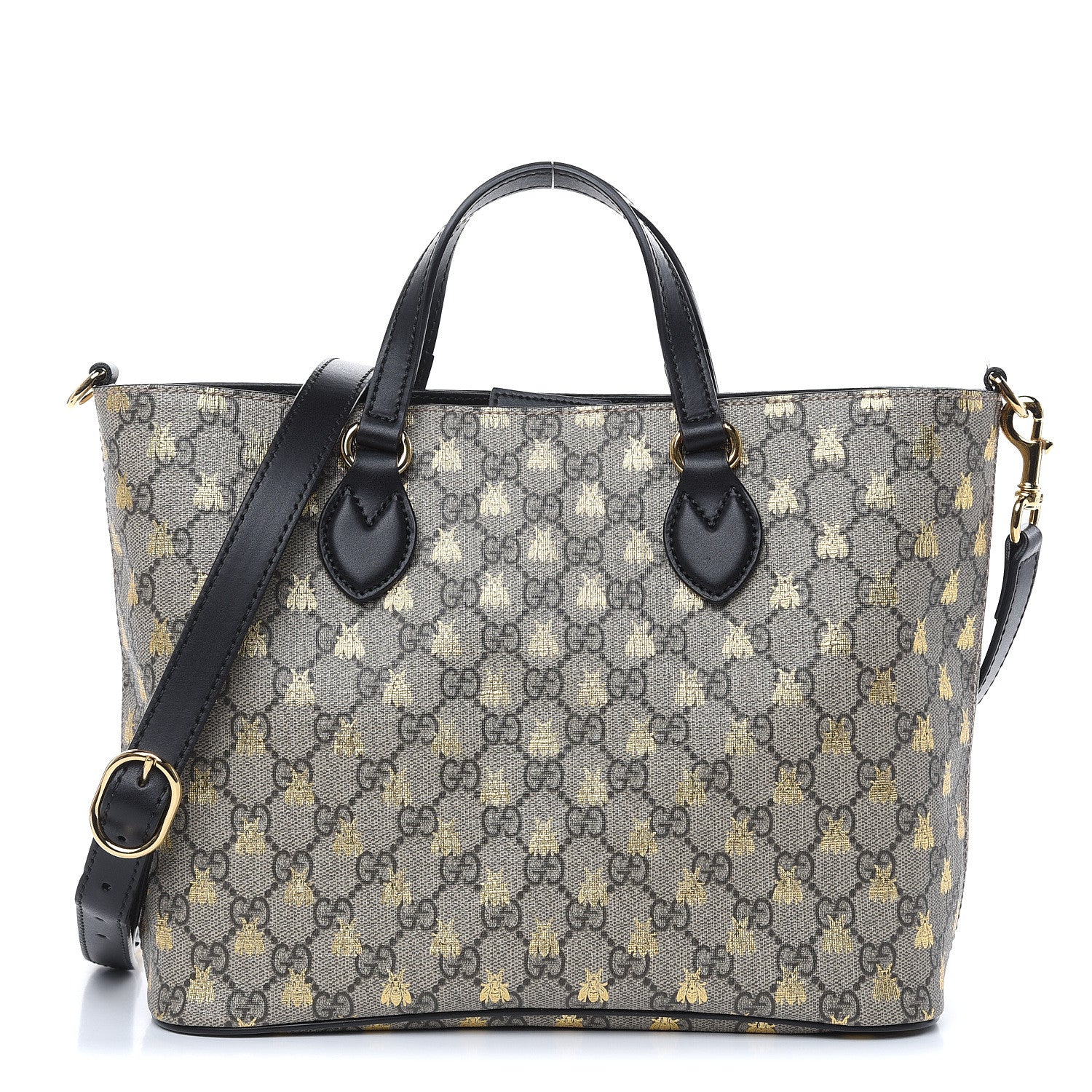 Gucci Soft GG Supreme Monogram Bees Small Crossbody Tote Beige Oro Black 1 of 9