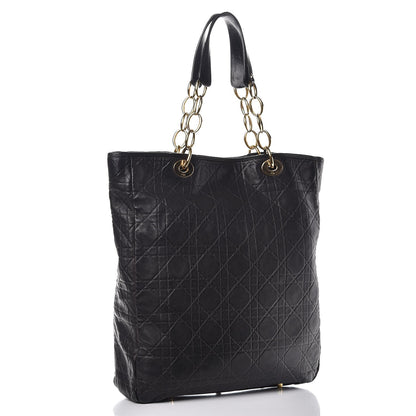 Christian Dior Lambskin Cannage Dior Soft Shopping Tote Black 3 of 14