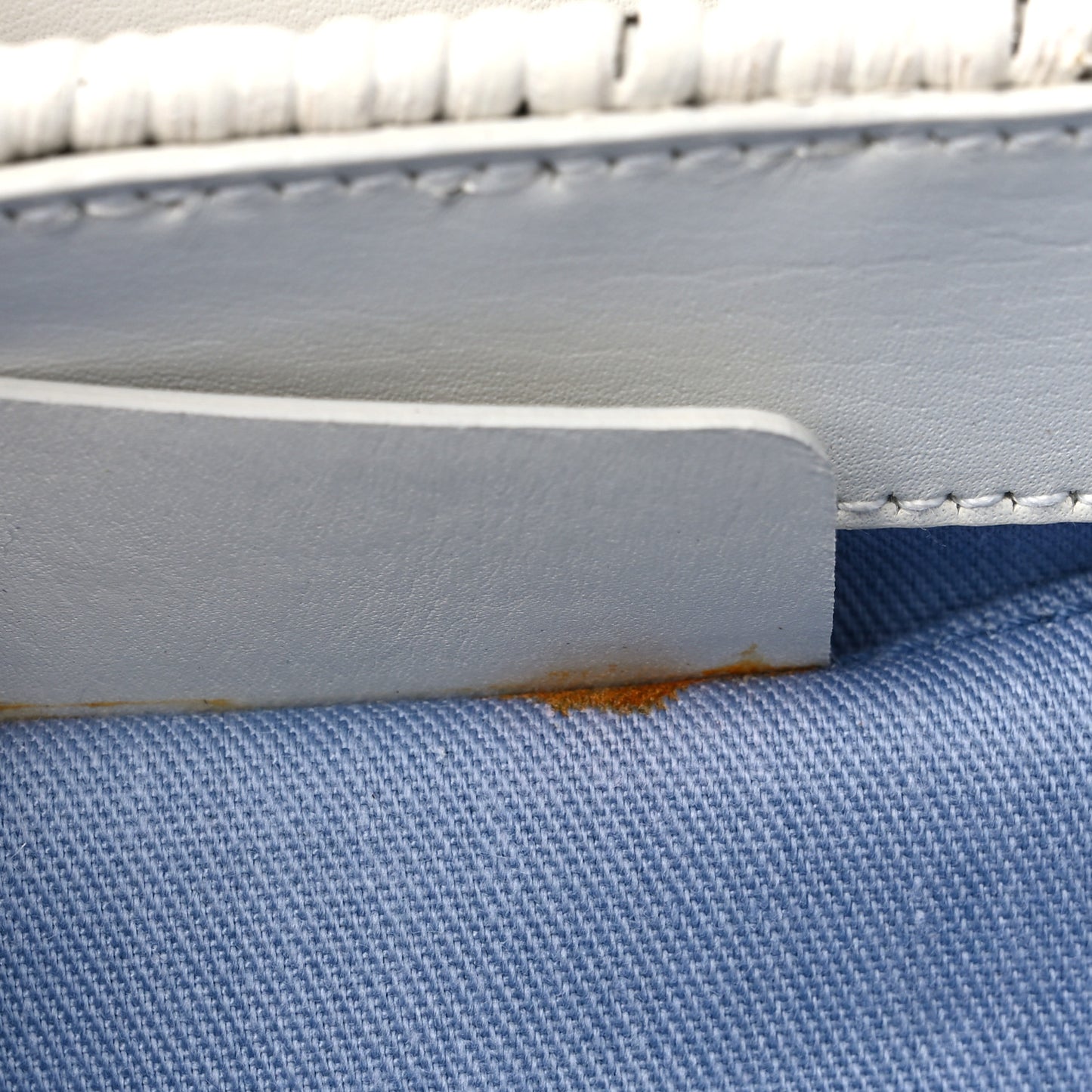 Woven Handle Satchel White