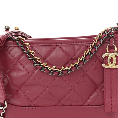 Chanel Aged Calfskin Quilted Small Gabrielle Hobo Fuchsia 8 of 10