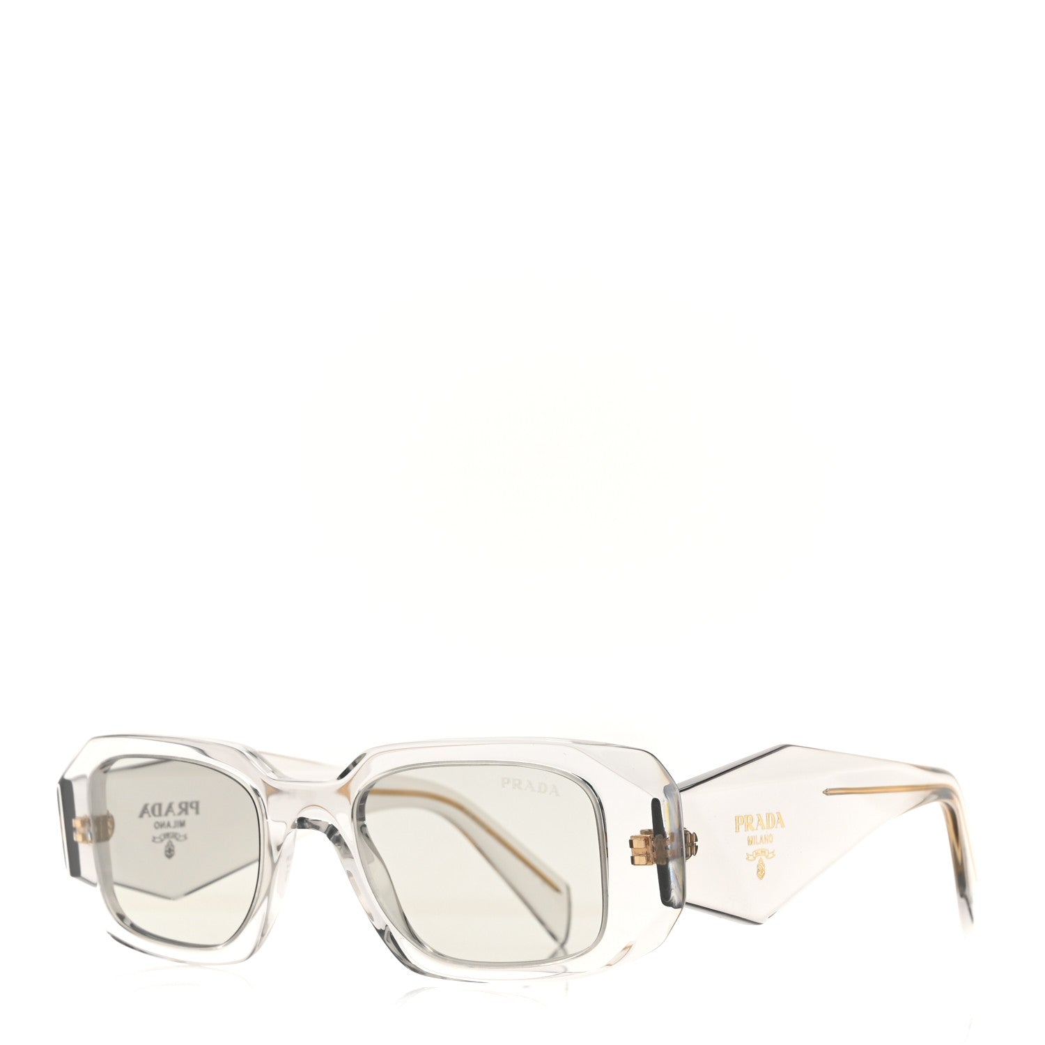 Prada Acetate Symbole Sunglasses SPR 17W Transparent Gold 1 of 7