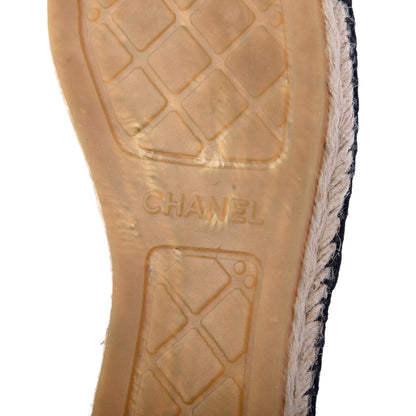 Chanel Lambskin Quilted CC Espadrilles 38 Black 7 of 17
