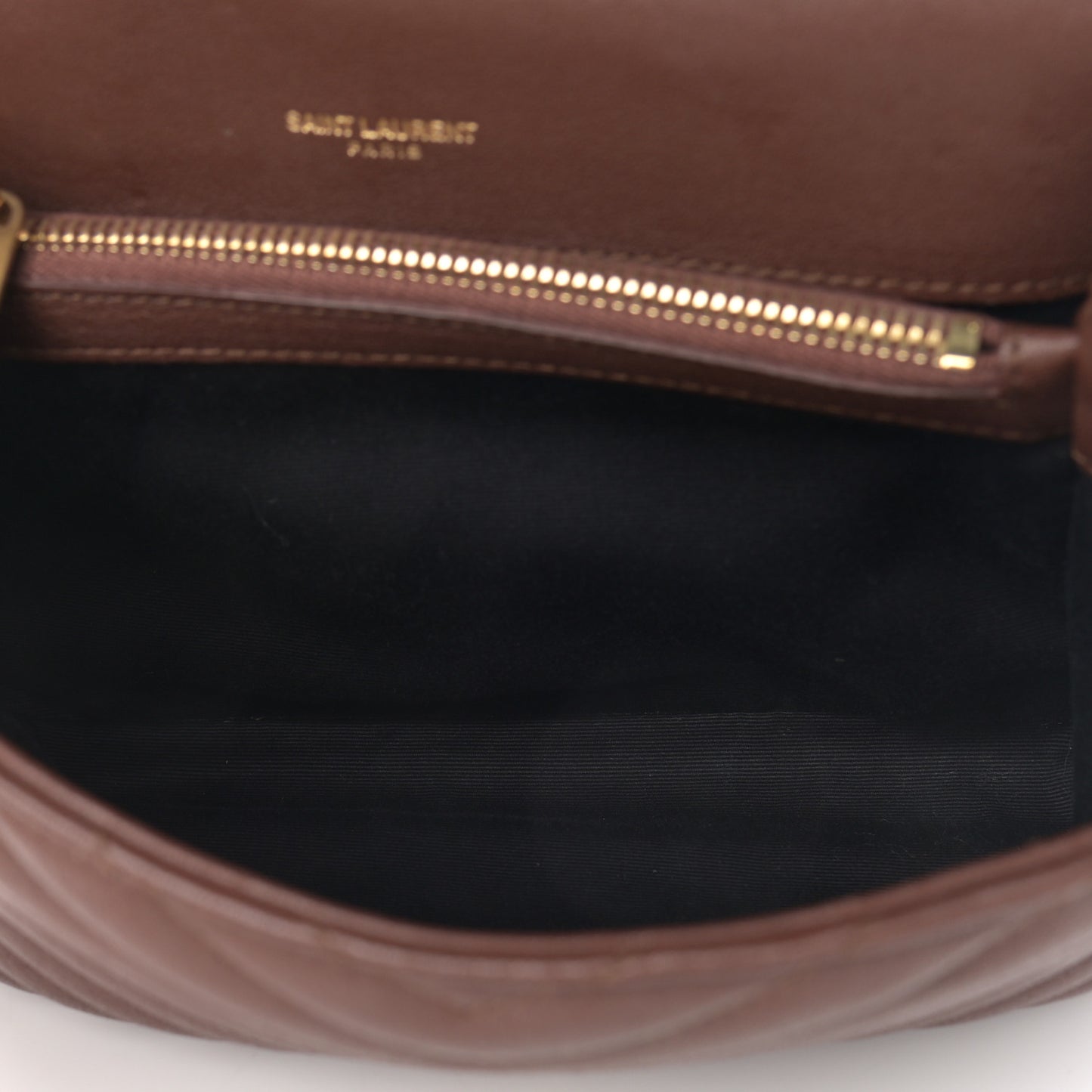 Calfskin Matelasse Chevron Monogram Medium College Bag Brick