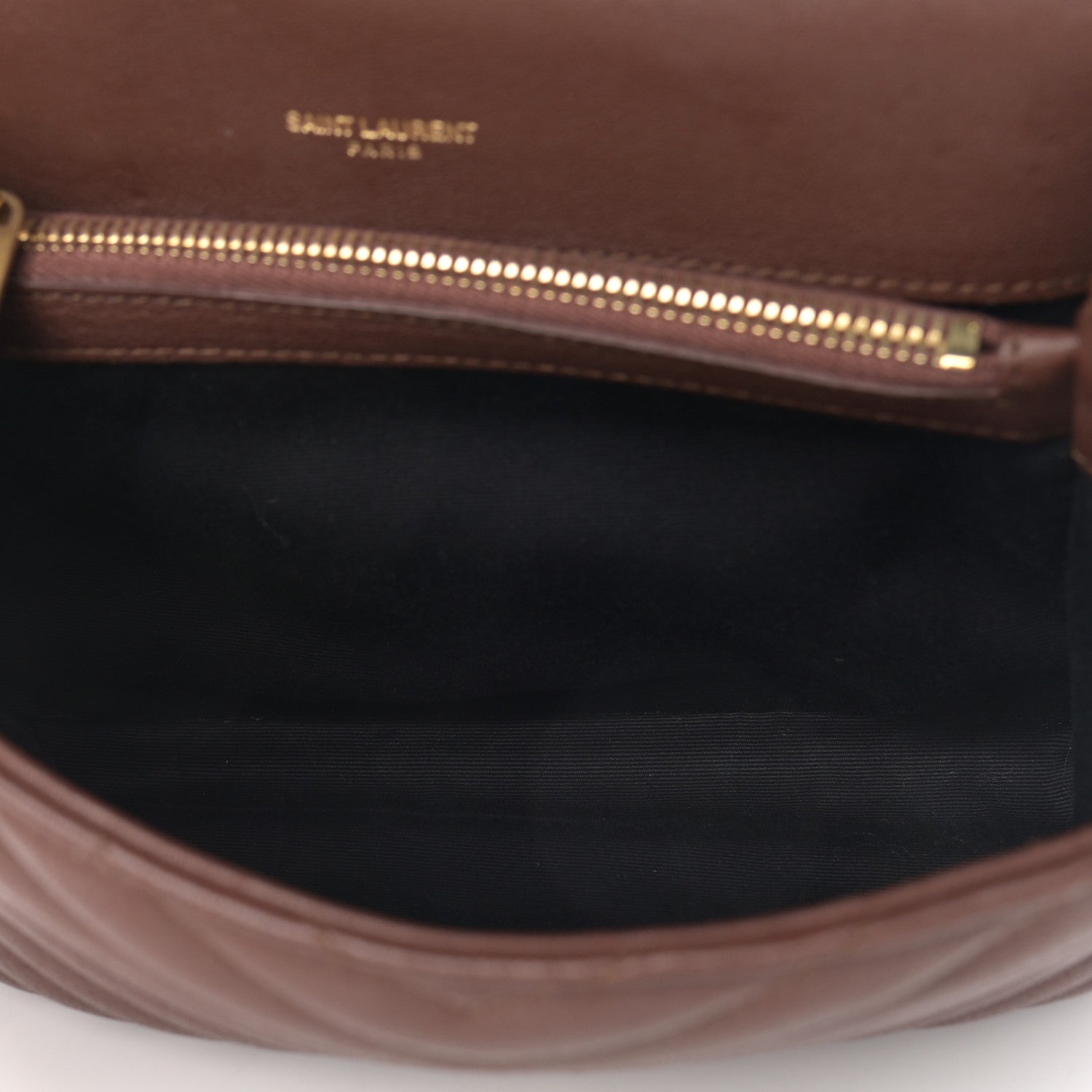 Saint Laurent Calfskin Matelasse Chevron Monogram Medium College Bag Brick 5 of 12