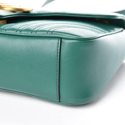Gucci Calfskin Matelasse Small GG Marmont Shoulder Bag Emerald Green 6 of 9
