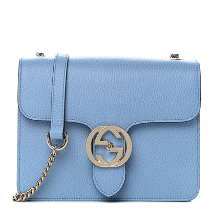 Gucci Dollar Calfskin Small Interlocking G Shoulder Bag Mineral Blue 1 of 14