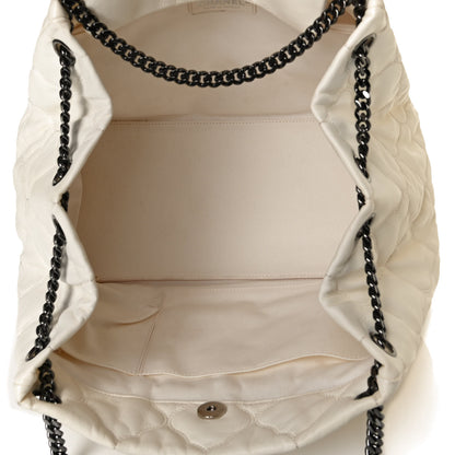 Chanel Lambskin Cells Accordion Tote Dark White 5 of 16