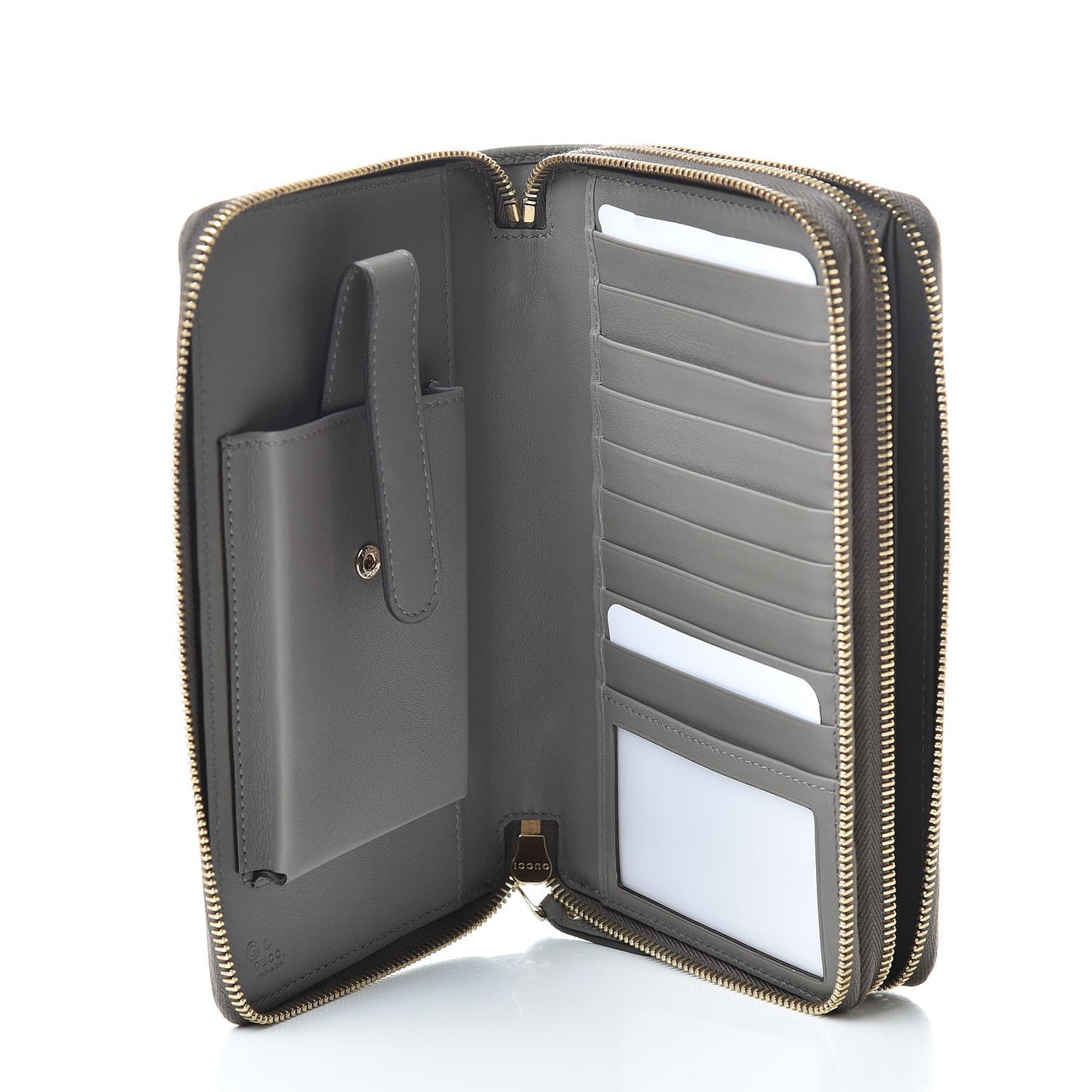 Soft Microguccissima Zip Around Top Handle Travel Wallet Loess