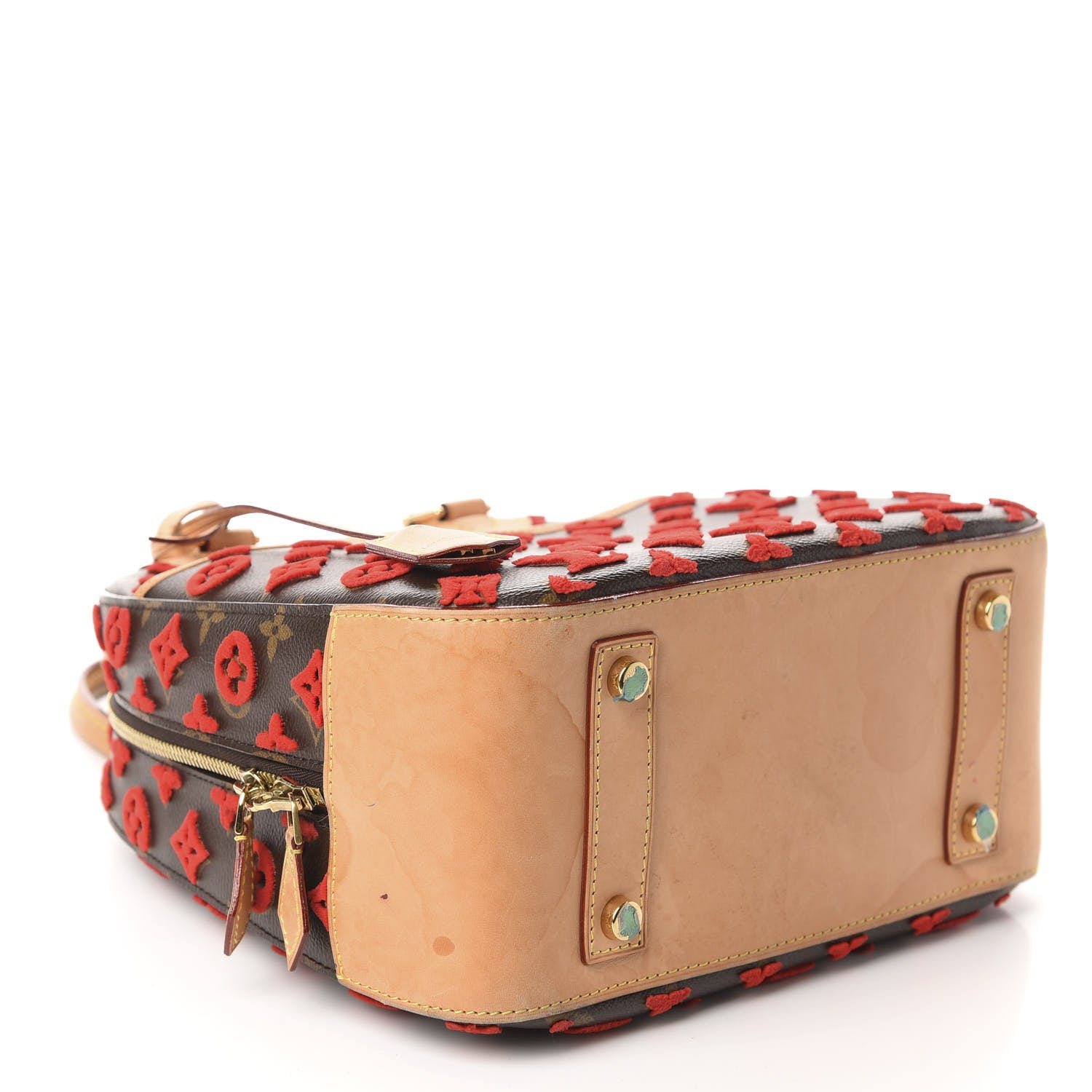 Louis Vuitton Monogram Tuffetage Deauville Cube Red 4 of 12