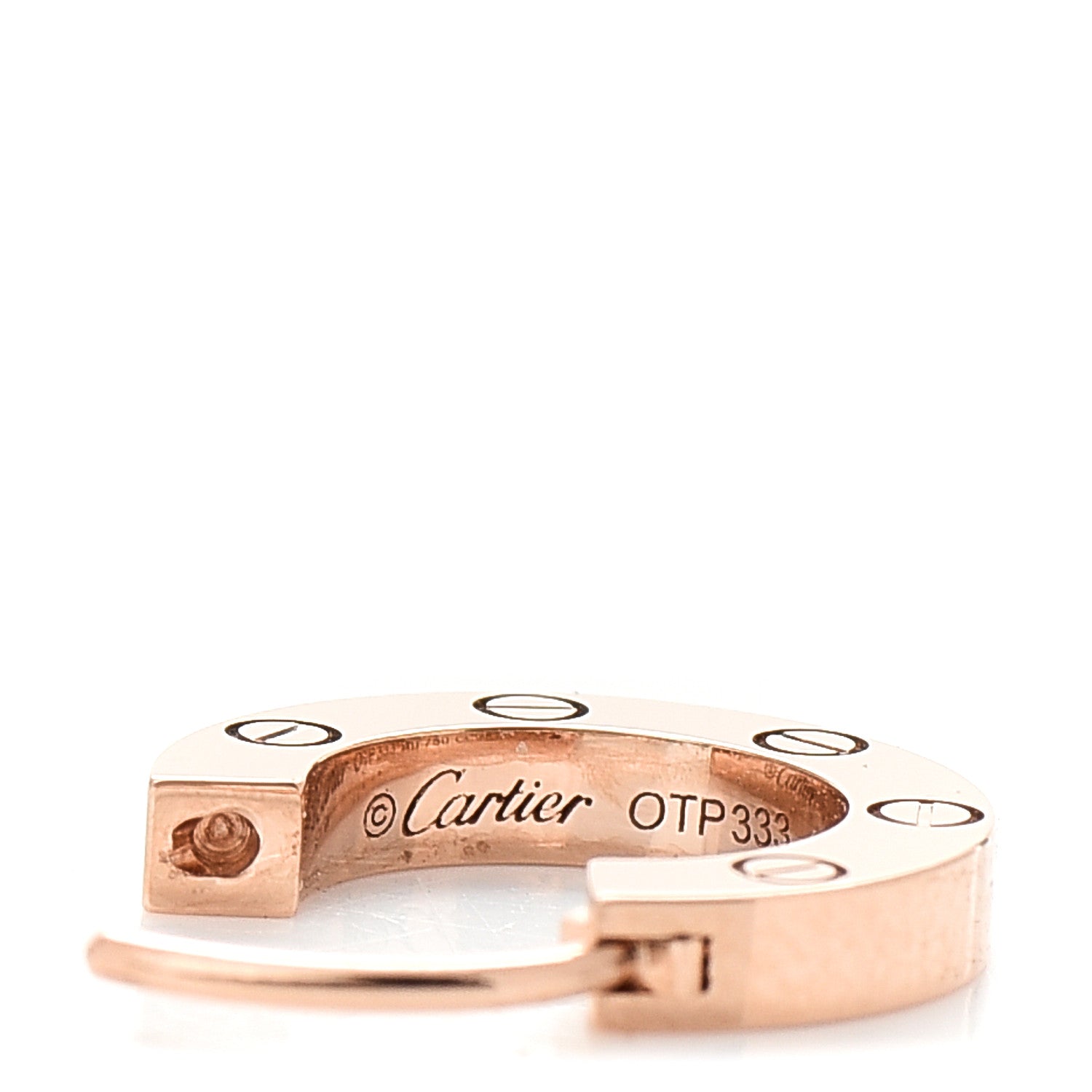 Cartier 18K Pink Gold LOVE Hoop Earrings 4 of 6